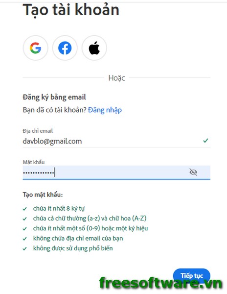 Hướng dẫn Đăng ký tài khoản Adobe xài miễn phí